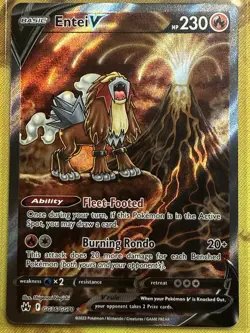 Pokemon Entei v Holo Ultra Rare TCG Card Crown Zenith Galarian Gallery GG36/GG70 - Image 1