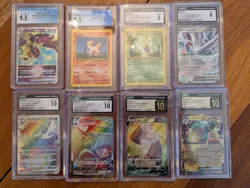 Pokemon Mixed Lot Of 8 Graded Cards Japanese, Modern, Vintage, CGC Pristine 10 - Image 1