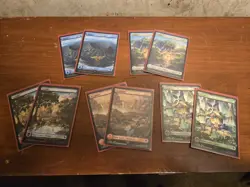 Final Fantasy Chocobo Track Stamped Foil Lands Set Of 10 Magic The Gathering NM - Image 1