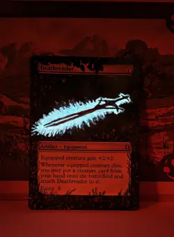 Deathrender MTG Altered Art Hand Painted Glow UV Borderless MTG By S&S x GC - Image 1