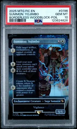 4826 Summon: Yojimbo 2025 MTG Final Fantasy FIC #196 Woodblock Foil PSA 10 - Image 1