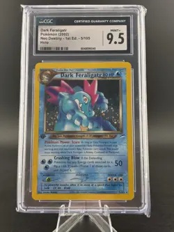 2002 Pokemon TCG 1st Edition Neo Destiny Dark Feraligatr #5/105 CGC 9.5 Mint+ - Image 1