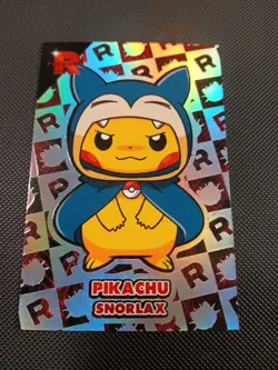 Pikachu Poncho Snorlax Silver RAINBOW Holo Team Rocket Database Peru Pokemon - Image 1