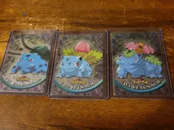 Pokemon Topps Chrome Bulbasaur Ivysaur, Venusaur Holo Foil Blue Logo 1st Print - Image 1