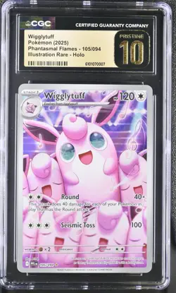 2025 Pokemon Wigglytuff Phantasmal Flames 105/094 IR CGC PRISTINE 10 - Image 1