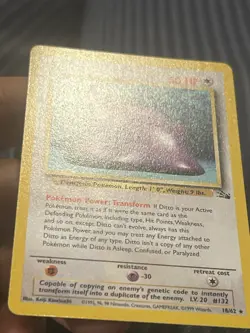 Pokemon TCG Ditto Non-Holo English Fossil (1999) Vintage Card - WOTC - LP - Image 4