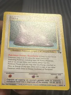 Pokemon TCG Ditto Non-Holo English Fossil (1999) Vintage Card - WOTC - LP - Image 5
