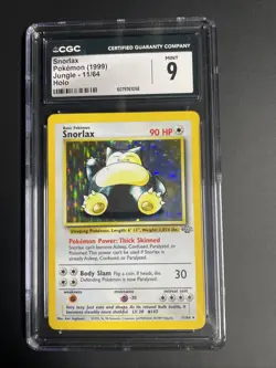 CGC 9 MINT Snorlax 1999 Jungle 11/64 Holo Pokemon Card - Image 1
