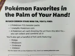 Pokemon TCG Sinnoh Stars 5-Pack Set 5 Mini Tins 4 Promo & 10 Booster Pack Cards 820650851582 - Image 3