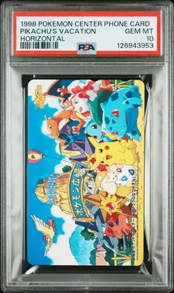 1998 POKEMON CENTER PHONE CARD HOR PIKACHU'S VACATION PSA 10 - Image 1
