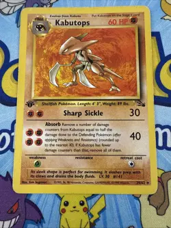 Kabutops 24/62 1st Edition Fossil Regular Vintage Pokemon Card Rare MP - Image 3