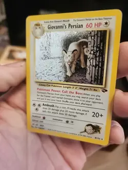 Giovanni's Persian Pokemon Card 8/132 Gym Challenge Unlimited Holo Rare WOTC - Image 2