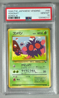 1998 Pokemon Japanese Vending Series III 3 #48 Venonat PSA 10 Graded Card - Image 1