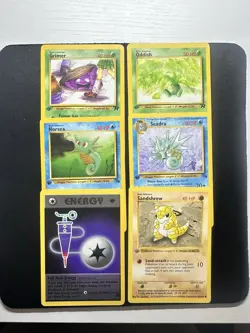 Pokemon TCG 1st Edition 6 Card Lot Base Set, Fossil, Team Rocket MP-HP-DMG - Image 1