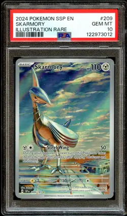 PSA 10 GEM MINT Skarmory 209/191 ILLUSTRATION RARE HOLO Pokemon Card 012 - Image 1