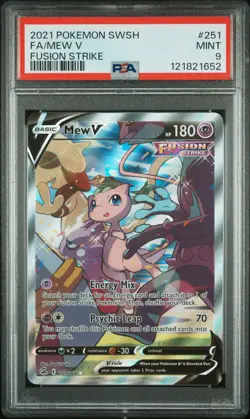 2021 POKEMON SWORD & SHIELD FUSION STRIKE #251 FULL ART/MEW V PSA 9 - Image 1