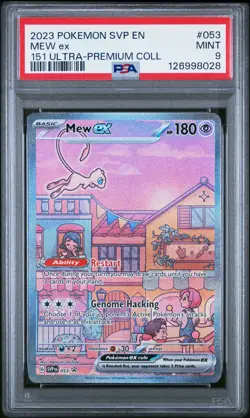 2023 POKEMON SVP EN-SV BLACK STAR PROMO 151 ULTRA-PREM COLL #053 MEW EX PSA 9 - Image 1