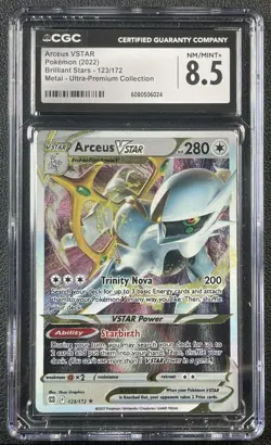 ARCEUS VSTAR CGC 8.5 2022 POKEMON BRILLIANT STARS #123/172 METAL ULTRA PREMIUM 4 - Image 1