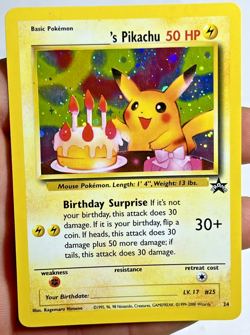 2000 Pokemon Promo Birthday Pikachu Holo Black Star #24 - Image 1