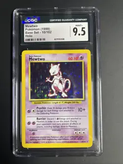 Mewtwo Holo Pokemon Base Set - Unlimited 10/102 NM CGC MINT+ 9.5. - Image 1