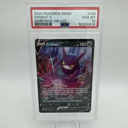 2020 POKEMON SWORD & SHIELD DARKNESS ABLAZE #104 CROBAT V PSA 10 - Image 1