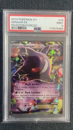 2014 Pokemon XY Gengar EX Phantom Forces #34/119 PSA 9 Mint! - Image 1