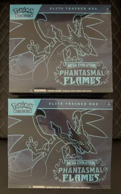 Pokemon Mega Evolution Phantasmal Flames Elite Trainer Box ETB Lot Of 2 Sealed - Image 1