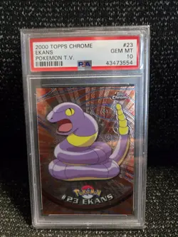 PSA 10 2000 Pokemon Game Topps Chrome Ekans TV Rare Base Series 1 GEM MINT 23 - Image 1
