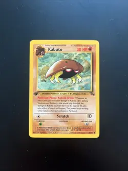 Pokemon TCG Kabuto Fossil 1st Edition Common Card 50/62 - Image 1