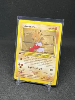 Pokemon TCG Hitmonchan 1st Edition Neo Destiny Card 69/105 Non Holo Common LP - Image 1