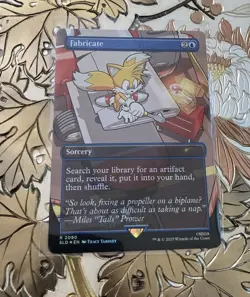MTG Sonic Secret Lair Fabricate 2090 Tails Chasing Adventure Foil Card AUC - Image 1