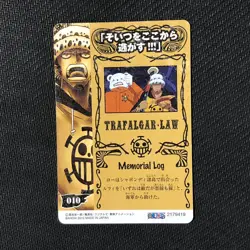 S0486 Trafalgar Law 010 Japanese One Piece Memorial Log Card Bandai - Image 2