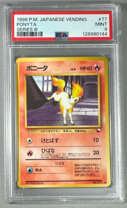 1998 Pokemon Japanese Vending Series III 3 #77 Ponyta PSA 9 Graded Card - Image 1