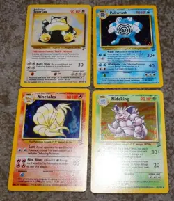 POKEMON BASE SET 2 CARD LOT, NINETALES, NIDOKING, POLIWRATH, SNORLAX, HOLOS - Image 1