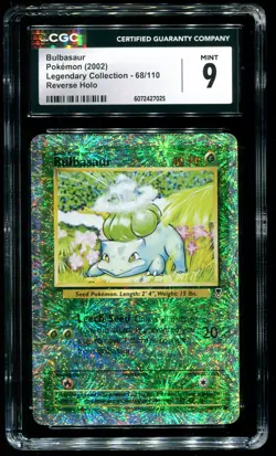 CGC 9 Bulbasaur Reverse Holo Legendary Collection 2002 Pokemon Card #68 - Image 1