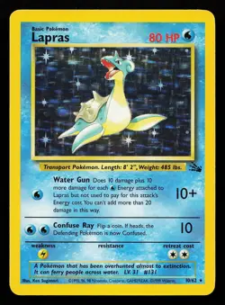 Lapras 10/62 Holo Rare Fossil Pokemon Card - Image 1