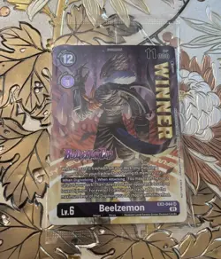 Digimon Card Game Beelzemon EX2-044 Winner Promo Sealed - Image 1