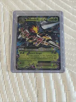 Mega Beedrill EX XY158 Holo Promo Card Top Loader, Near Mint Condition - Image 1
