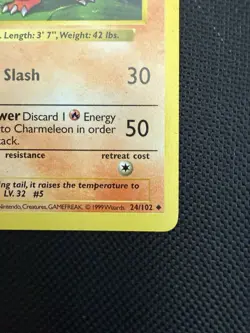 Pokemon Charmeleon 24/102 1st Edition Shadowless Base Set Card Unplayed NM - Image 3