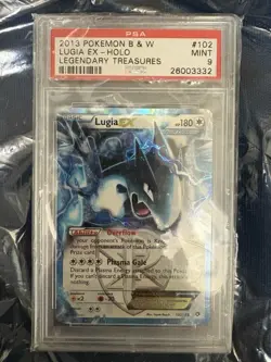 Pokemon 2013 Black & White Lugia EX Legendary Treasures Card 102/113 PSA 9 Mint - Image 1