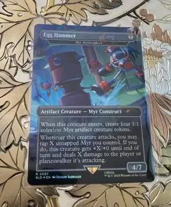 MTG Sonic Secret Lair Egg Hammer (Myr Battlesphere) 2097 Turbo Gear Foil Card AU - Image 1