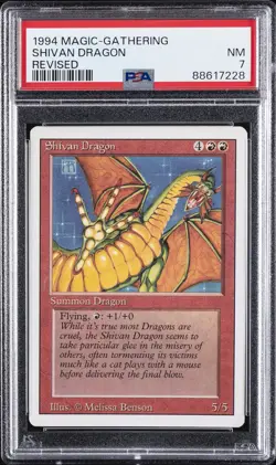 1994 MAGIC THE GATHERING REVISED SHIVAN DRAGON PSA 7 - Image 1