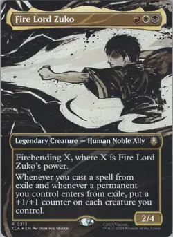MTG Foil Fire Lord Zuko (Borderless) R Avatar: The Last Airbender 315 NM - Image 1