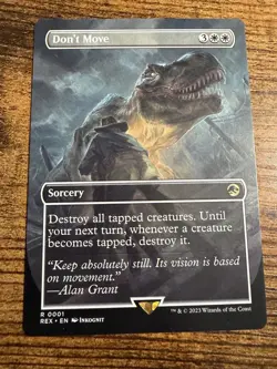 MTG Magic The Gathering Jurassic Park Don't Move Showcase Borderless tough pull! - Image 1