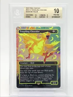 TRAVELING CHOCOBO 2025 MAGIC YELLOW NEON INK FOIL MYTHIC RARE B BGS 10 Q6065 - Image 1