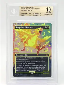 TRAVELING CHOCOBO 2025 MAGIC YELLOW NEON INK FOIL MYTHIC RARE A BGS 10 Q6065 - Image 1
