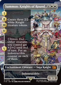 x1 Summon: Knights of Round FIN Final Fantasy MTG 359 FULL ART BORDERLESS 1x - Image 1