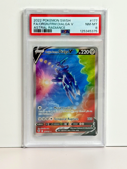 2022 Pokemon SWSH Astral Radiance Origin Forme Dialga V #177 PSA 8 - Image 1