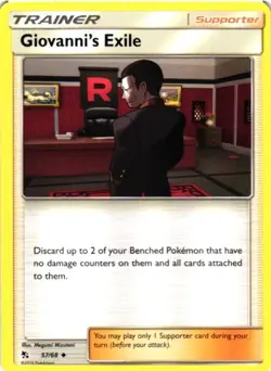 2019 POKEMON TCG COMMON BASE CARD HIDDEN FATES GIOVANNI'S EXILE 57/68 - Image 1