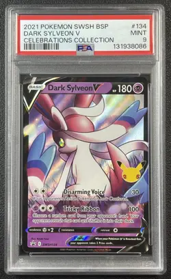DARK SYLVEON V PSA 9 2021 POKEMON SWSH BLACK STAR PROMO #SWSH134 CELEBRATIONS 86 - Image 1